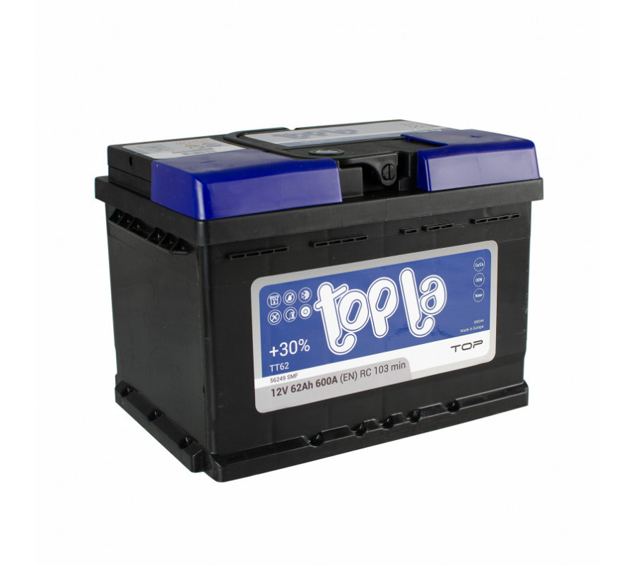 Автомобільний акумулятор Topla 62Ah 600A TOP R+
