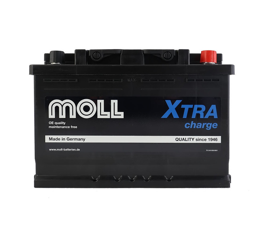 Автомобільний акумулятор MOLL X-Tra Charge 75Ah 720A R+