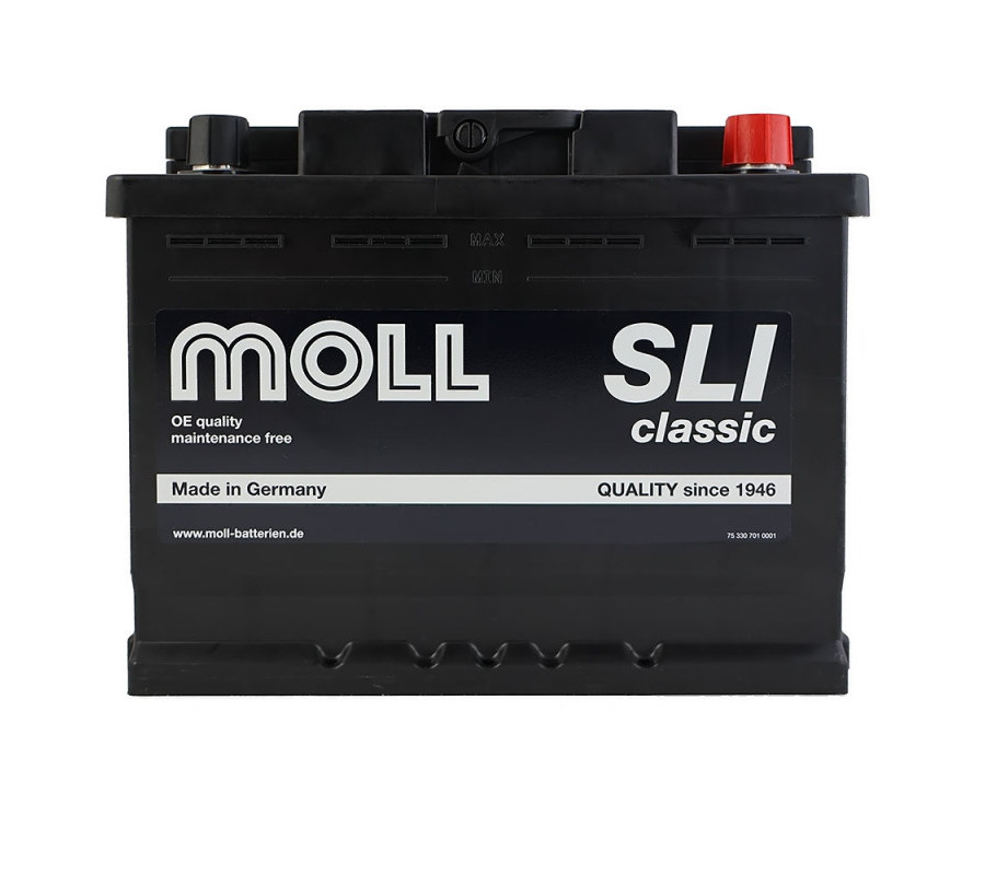 Автомобільний акумулятор MOLL SLI classic 60Ah 540A R+