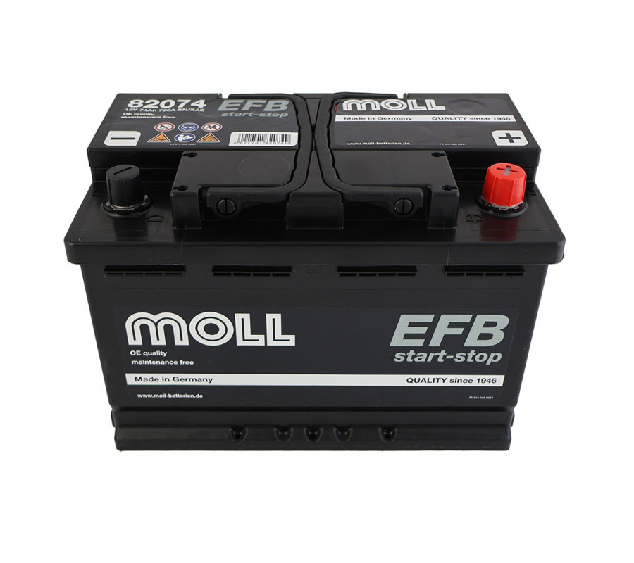 Автомобільний акумулятор MOLL EFB 74Ah 720A R+ 