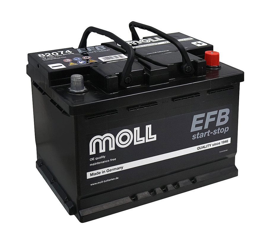 Автомобільний акумулятор MOLL EFB 74Ah 720A R+ 