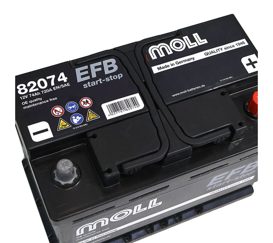 Автомобільний акумулятор MOLL EFB 74Ah 720A R+ 