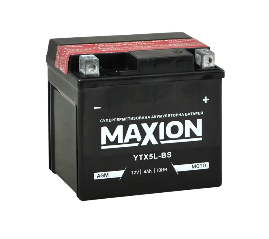 Мото акумулятор Maxion 12V 4A R+ YTX 5L-BS