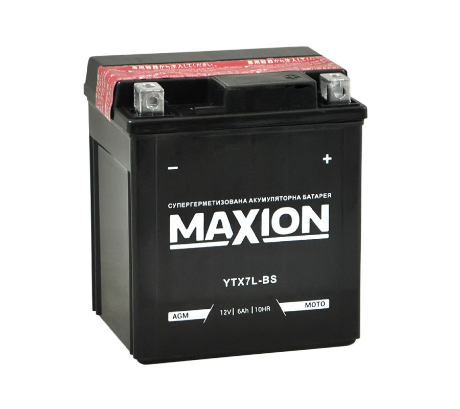 Мото акумулятор Maxion 12V 6A R+ YTX 7L-BS