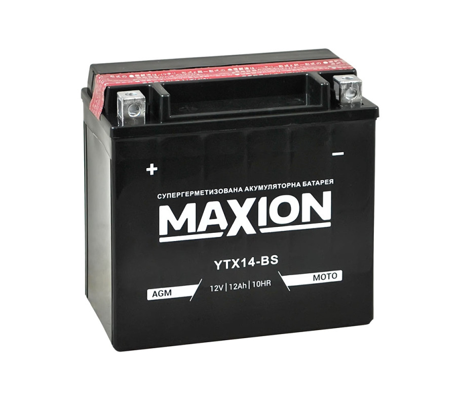 Мото акумулятор MAXION AGM 12V 12A L+ YTX 14-BS
