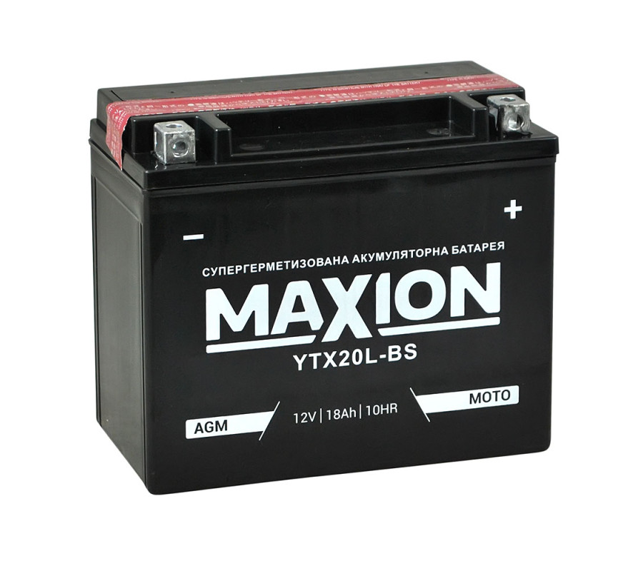 Мото акумулятор MAXION AGM 12V 18A R+ YTX 20L-BS