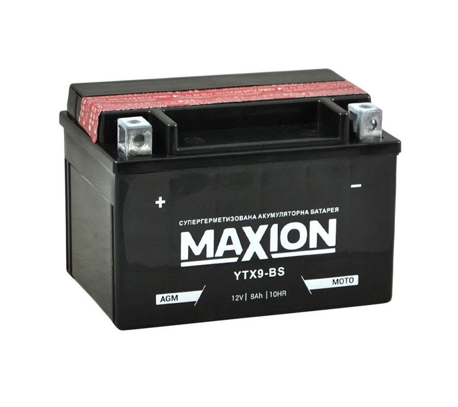 Мото акумулятор MAXION AGM 12V 8A L+ YTX 9-BS