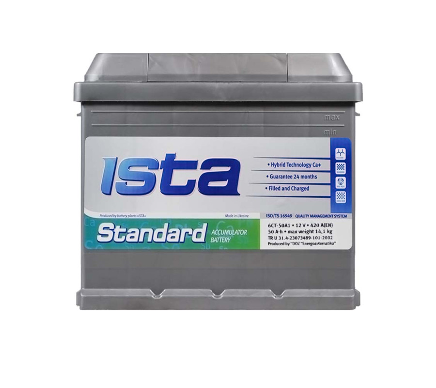 Автомобільний акумулятор ISTA Standard 50Аh 420А