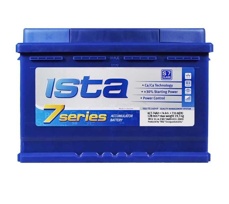 Автомобільний акумулятор ISTA 7 Series 74Ah 720A R+