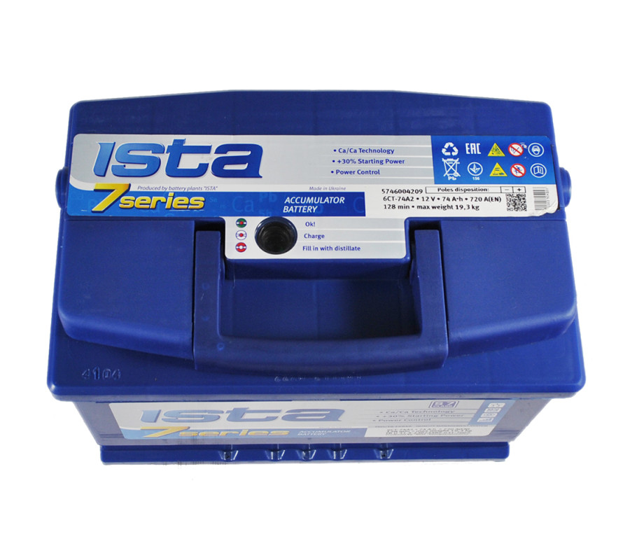 Автомобільний акумулятор ISTA 7 Series 74Ah 720A R+