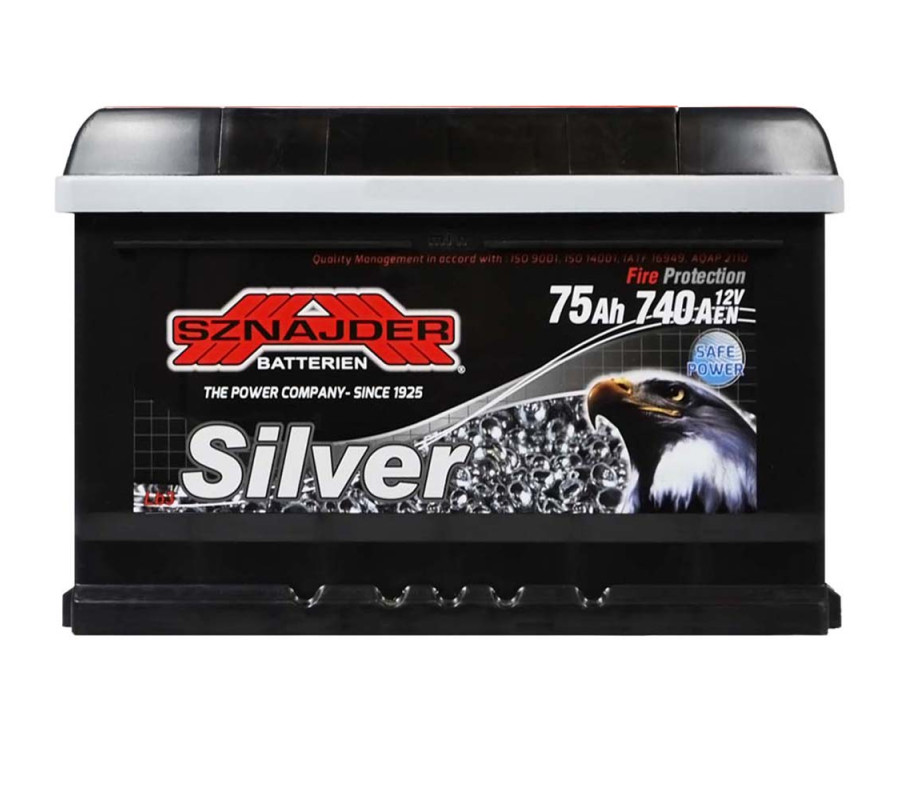 Автомобільний акумулятор SZNAJDER Silver 75Ah 740A R+