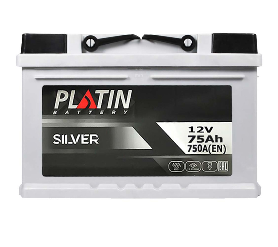 Автомобільний акумулятор PLATIN Silver 75Ah 750A R+