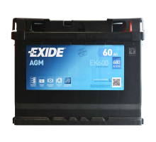 Автомобільний акумулятор Exide 60Ah 680 A Start Stop AGM EK600
