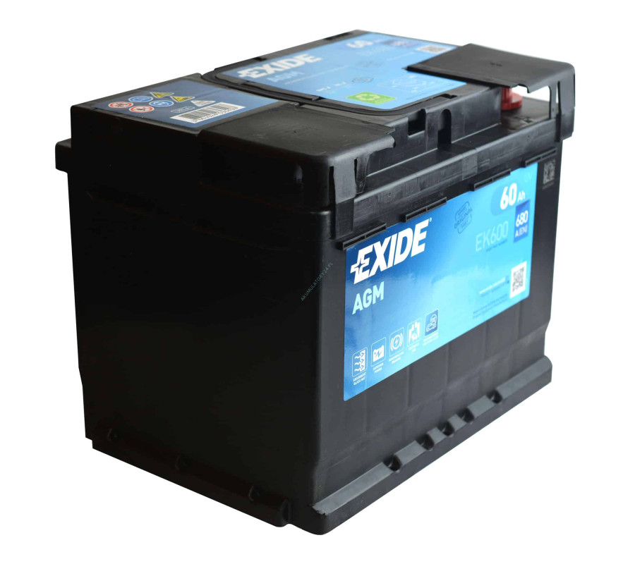 Автомобільний акумулятор Exide 60Ah 680 A Start Stop AGM EK600