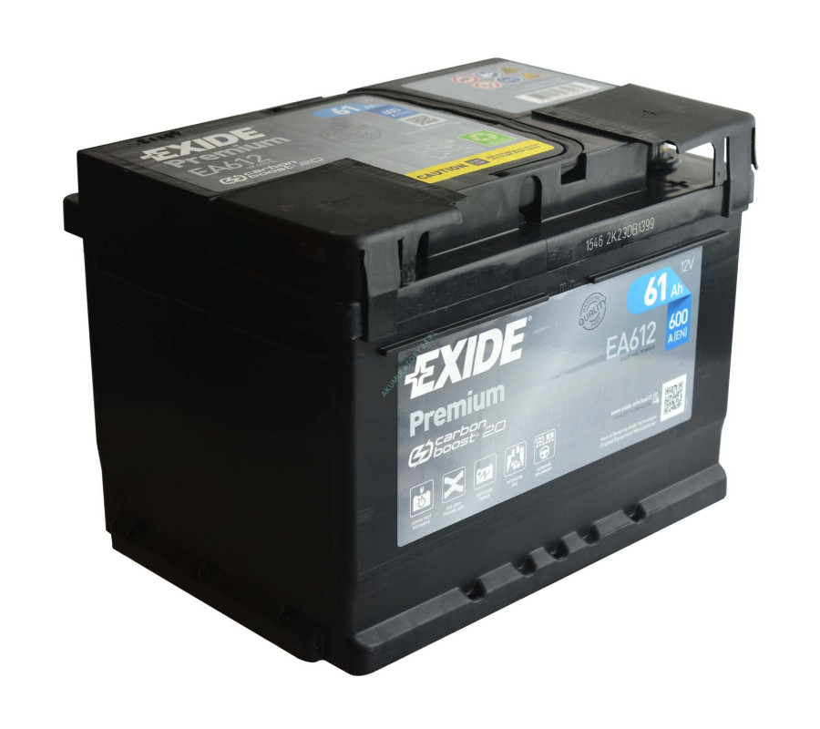 Автомобільний акумулятор Exide Premium 61Ah 600A EA612