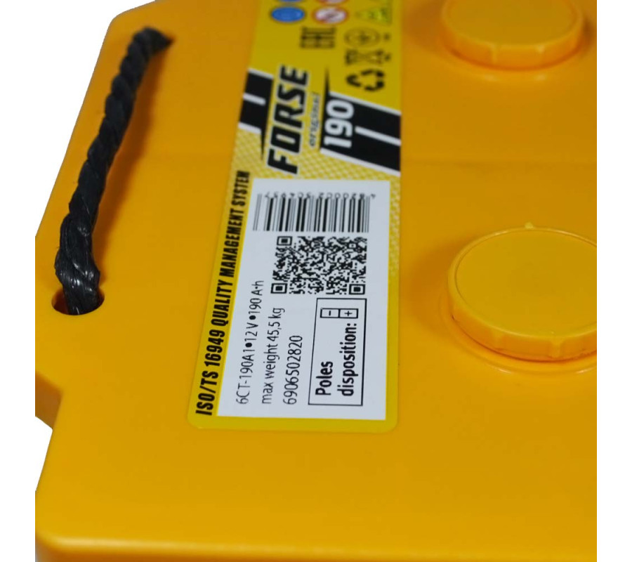 Автомобільний акумулятор FORSE 190Аh 1150A L+