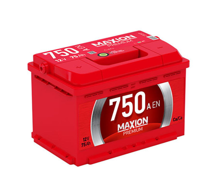 Автомобільний акумулятор MAXION Premium 75Аh 750A R+