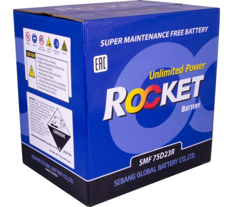 Автомобільниый акумулятор Rocket 65Ah 580A 75D23R