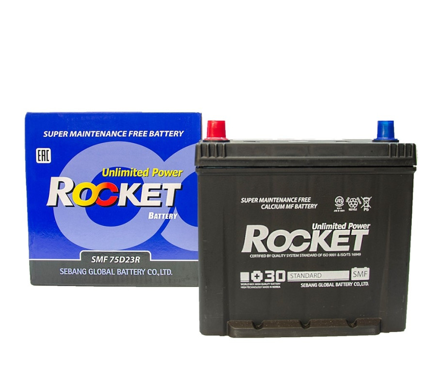 Автомобільниый акумулятор Rocket 65Ah 580A 75D23R