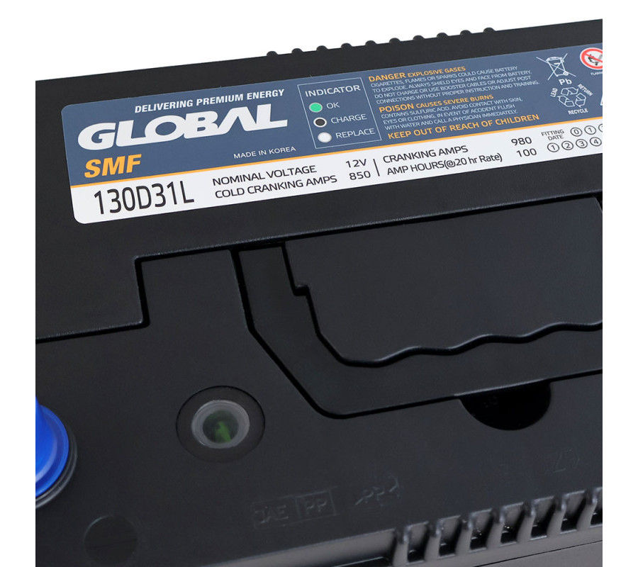 Автомобільний акумулятор GLOBAL Asia 100Ah 830A R+ SMF 130D31L