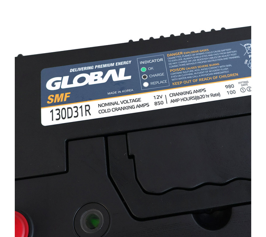 Автомобільний акумулятор GLOBAL Asia 100Ah 830A L+ SMF 130D31R
