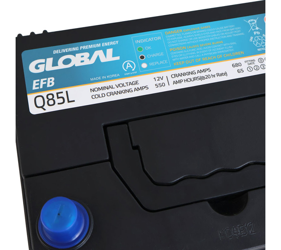 Автомобільний акумулятор GLOBAL Asia EFB 65Ah 550A R+ Q85L