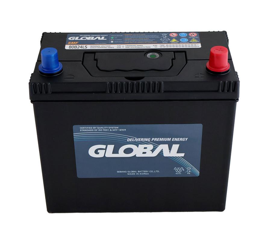 Автомобільний акумулятор GLOBAL Asia 55Ah 520A R+ SMF 80B24LS