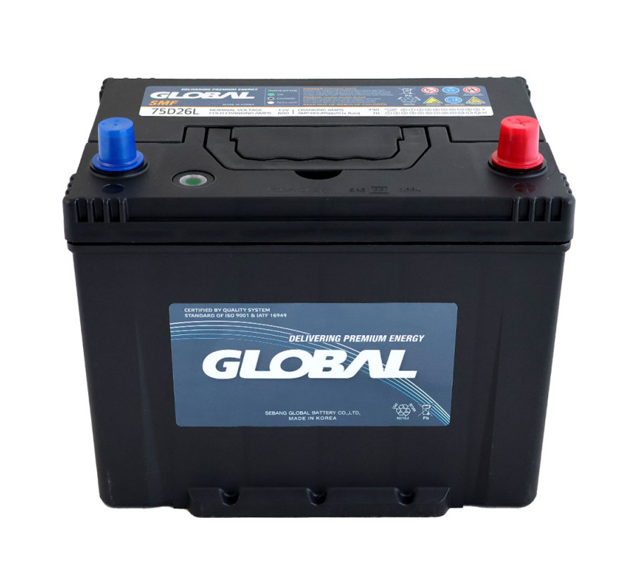 Автомобільний акумулятор GLOBAL Asia 70Ah 600A R+ SMF 75D26L