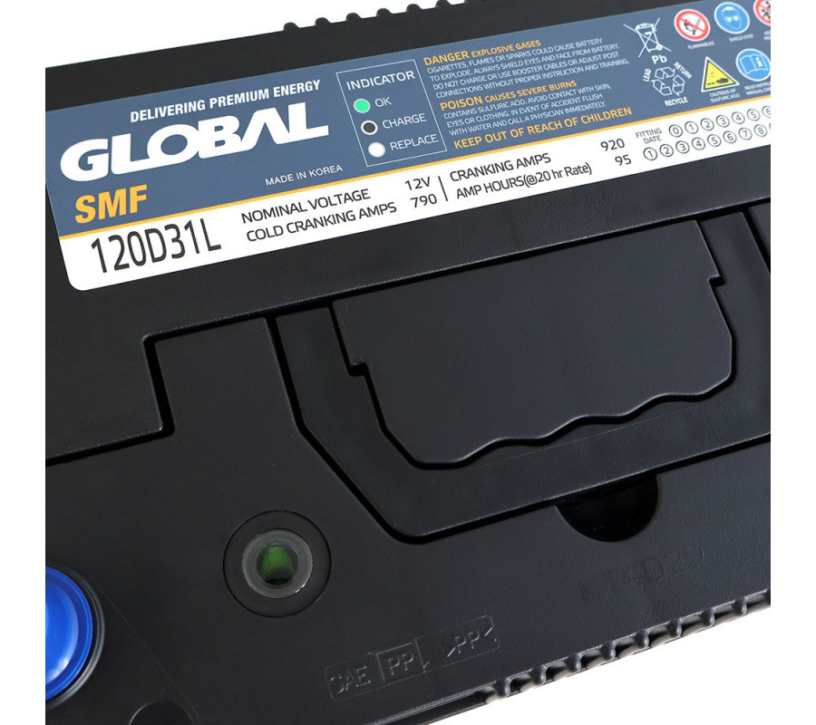 Автомобільний акумулятор GLOBAL Asia 95Ah 790A R+ SMF 120D31L