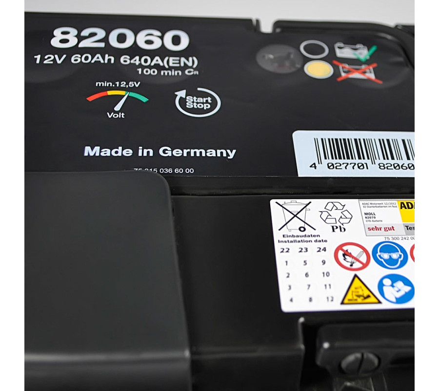 Автомобільний акумулятор MOLL EFB 60Ah 640A R+ Start Stop