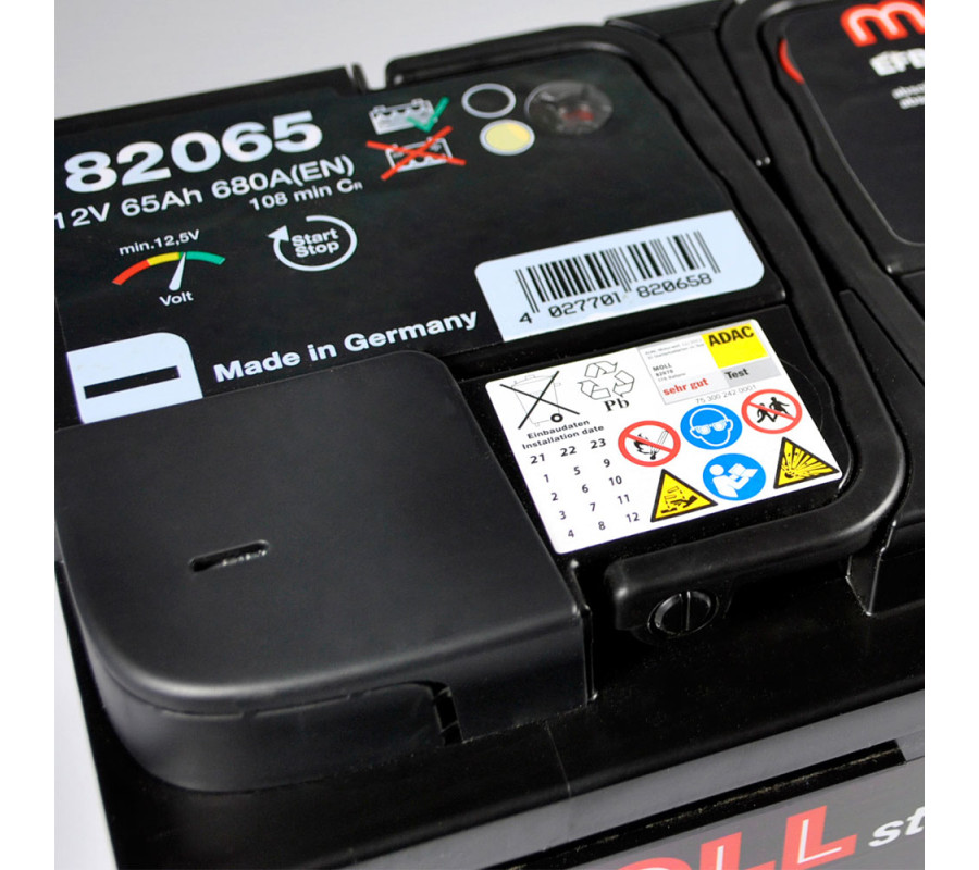 Автомобільний акумулятор MOLL EFB  65Ah 680A R+ Start Stop