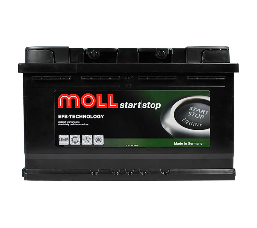 Автомобільний акумулятор MOLL EFB (L4) 80Ah 800A R+ Start Stop