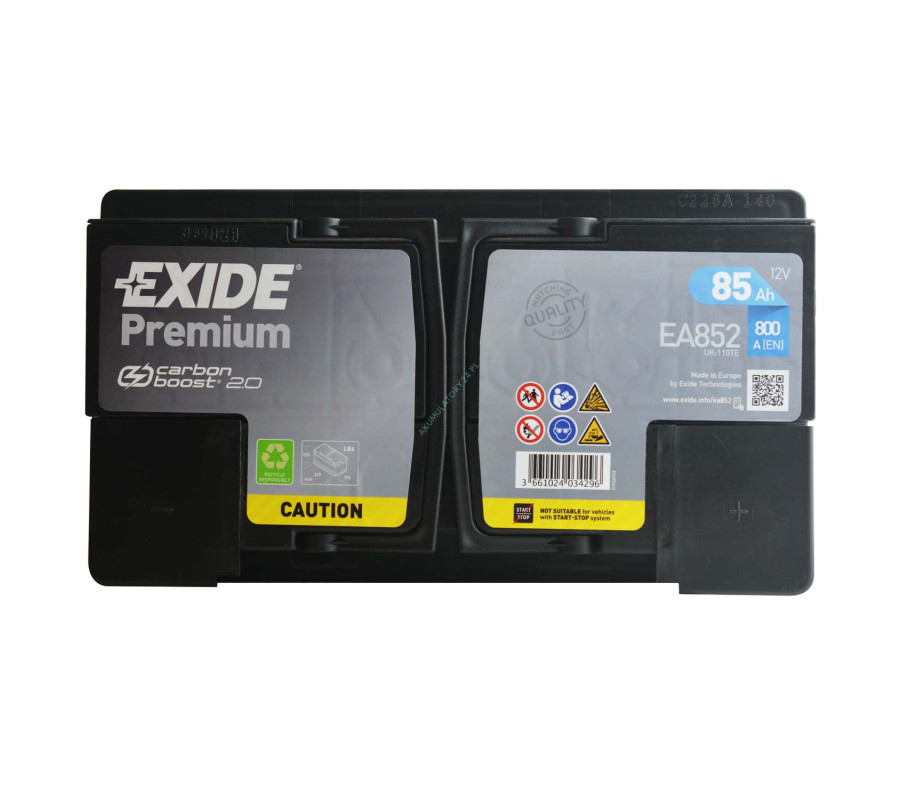Автомобільний акумулятор Exide Premium 85Ah 800A EA852