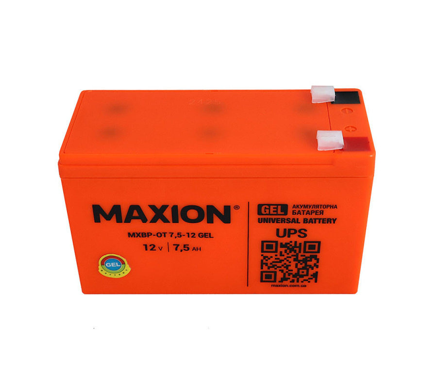 Акумулятор гелевий MAXION MXBP-OT 7,5-12 12V, 7,5А GEL 