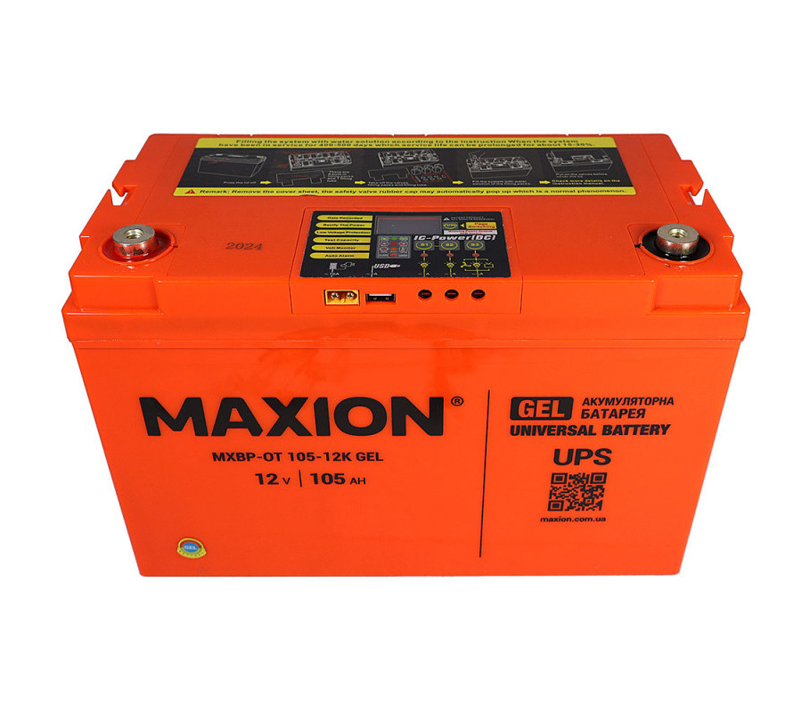 Акумулятор гелевий MAXION MXBP-OT 105-12K 12V 105Ah GEL з контролером