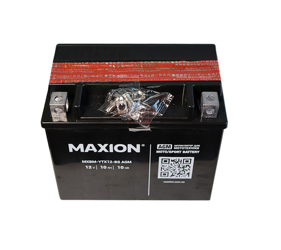 Мото акумулятор MAXION AGM 12V 10Ah L+ YTX12-BS