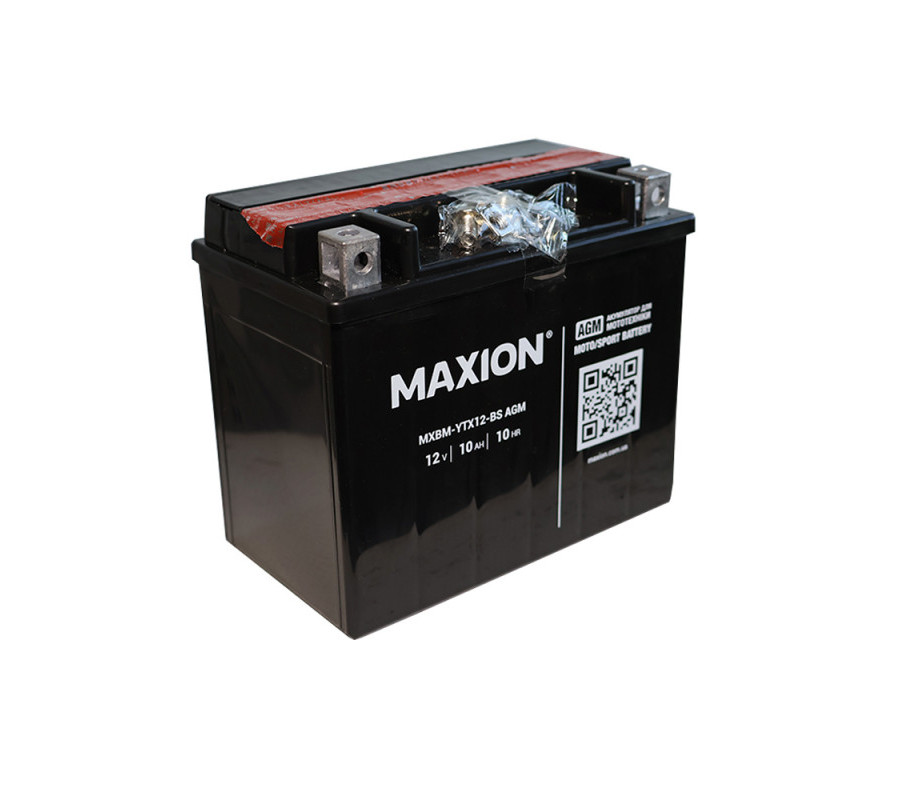 Мото акумулятор MAXION AGM 12V 10Ah L+ YTX12-BS