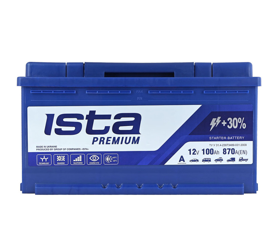 Автомобільний акумулятор ISTA Premium 100Ah 870A R+