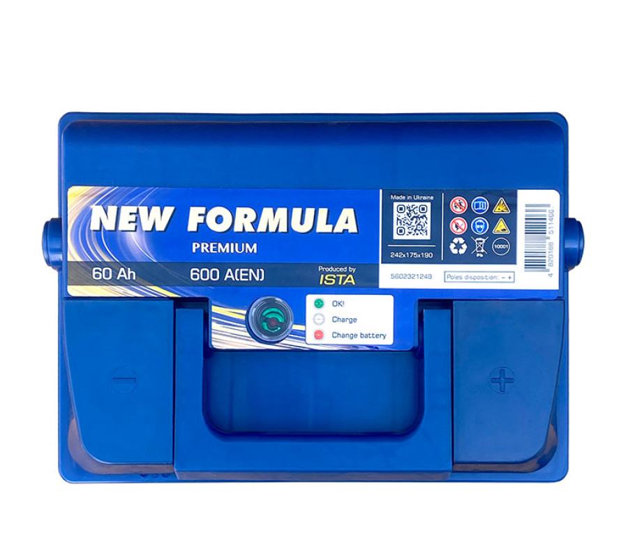 Автомобільний акумулятор ISTA New Formula PREMIUM 60Ah 600A R+