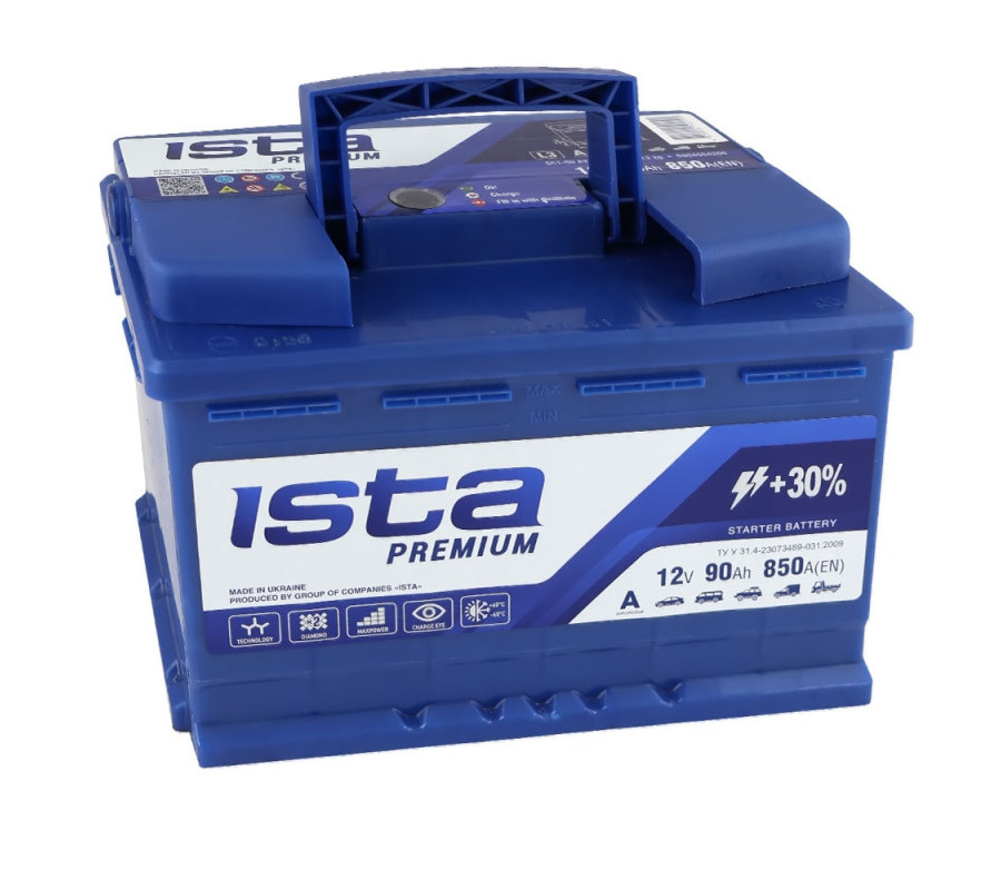Автомобильный аккумулятор ISTA Premium 90Ah 850A R+