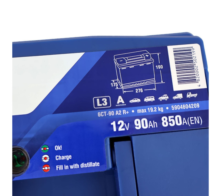 Автомобильный аккумулятор ISTA Premium 90Ah 850A R+