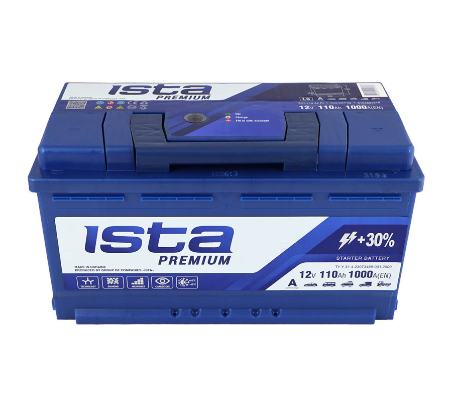 Автомобильный аккумулятор ISTA Premium 110Ah 1000A R+
