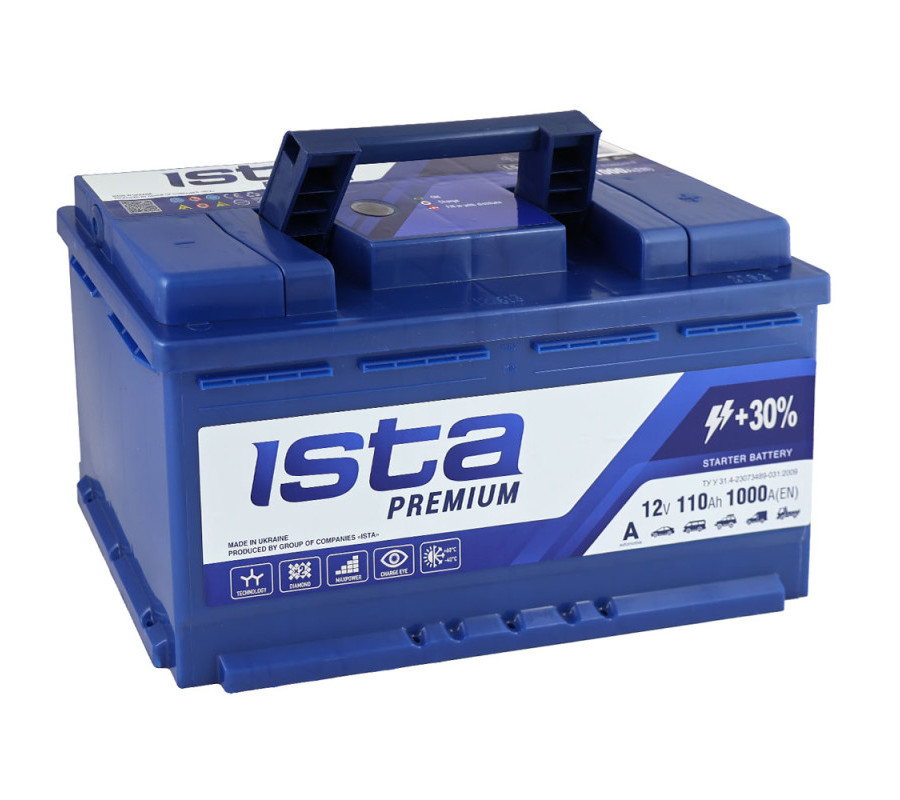 Автомобильный аккумулятор ISTA Premium 110Ah 1000A R+