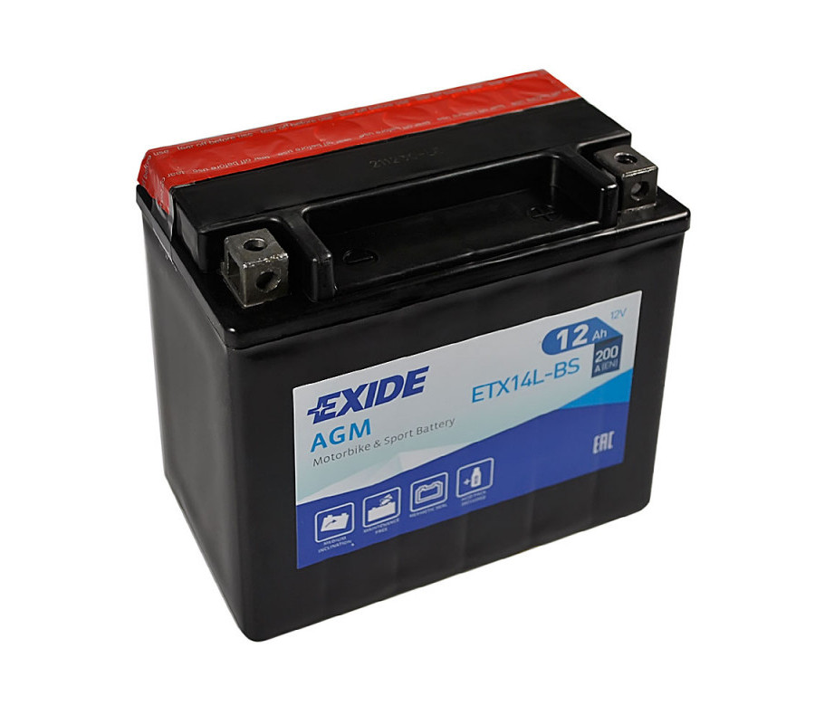 Мото акумулятор EXIDE 12V 12A ETX14L-BS 