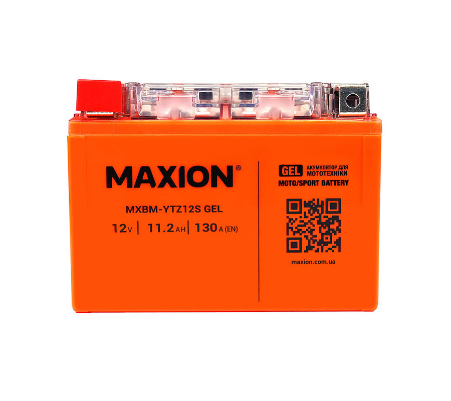 Мото акумулятор MAXION 12V 11.2Ah 130A L+ (лівий +) YTZ 12S GEL