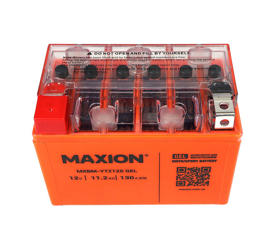 Мото акумулятор MAXION 12V 11.2Ah 130A L+ (лівий +) YTZ 12S GEL