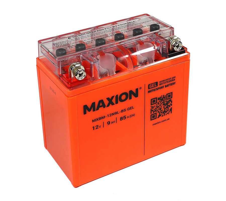 Мото акумулятор MAXION 12V 9Ah 85A 12N9L-BS GEL