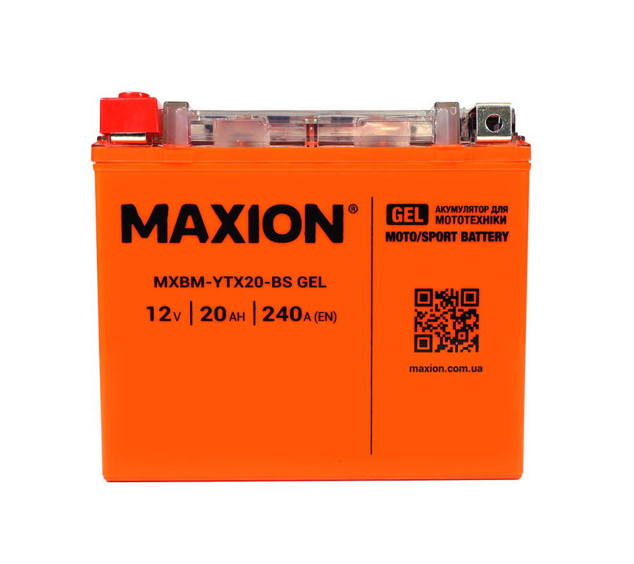 Мото акумулятор MAXION 12V 20Ah 240A L+ YTX20-BS GEL