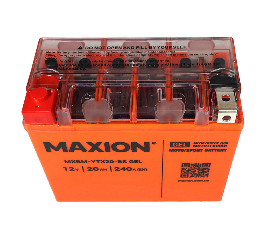 Мото акумулятор MAXION 12V 20Ah 240A L+ YTX20-BS GEL