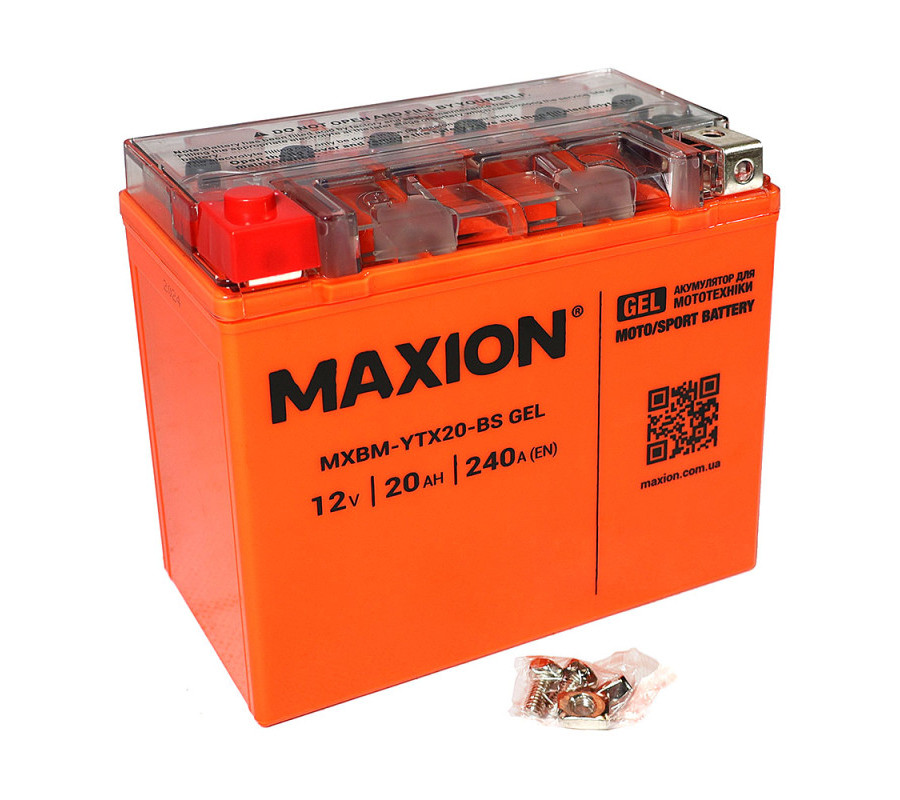 Мото акумулятор MAXION 12V 20Ah 240A L+ YTX20-BS GEL